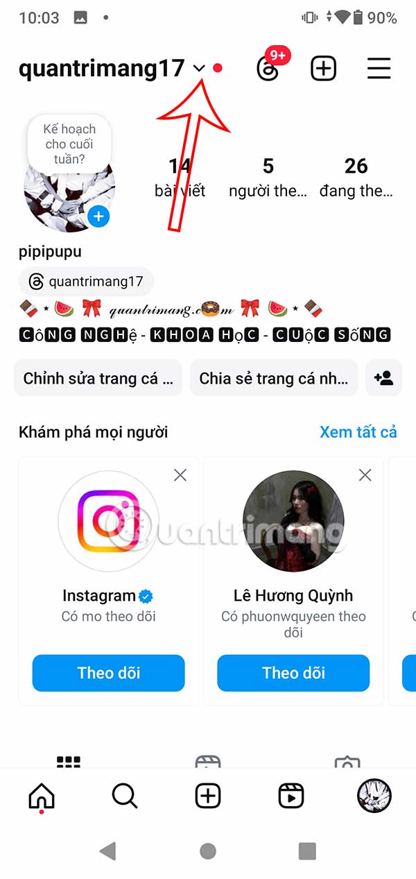 Instagram profile