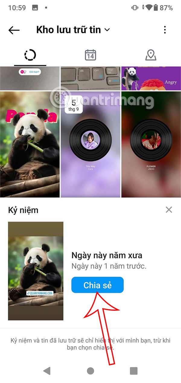 Share memories on Instagram Story