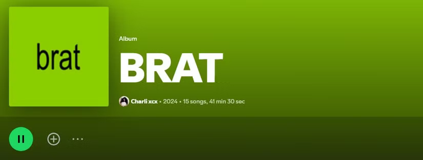 Album BRAT của Charli xcx trên Spotify