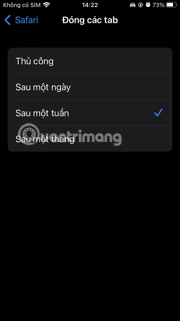 Đóng tab Safari cũ tự động 