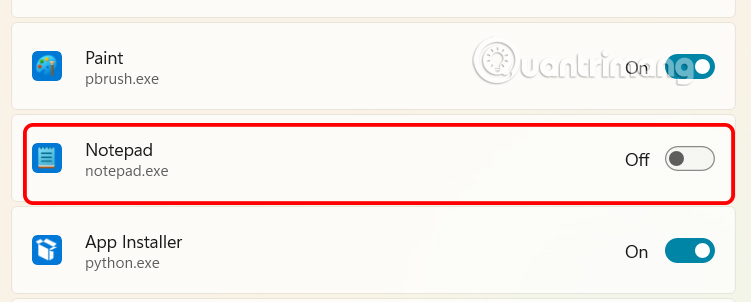 Tắt Notepad trên Windows 11