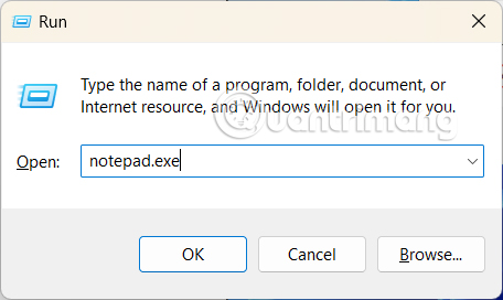 Mở Notepad trên Windows 11
