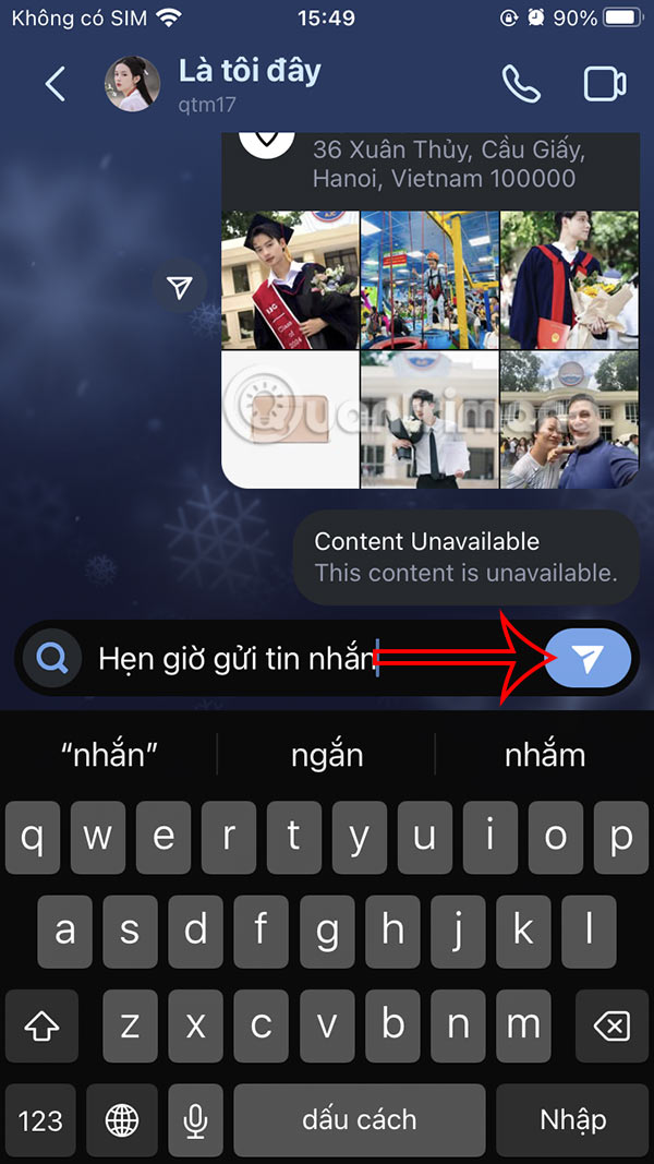Hẹn giờ gửi tin nhắn Instagram