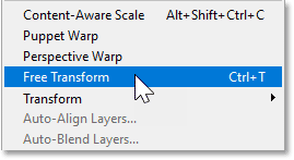 Vào Edit > Free Transform.