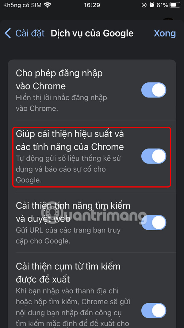 Cải thiện hiệu suất Chrome 