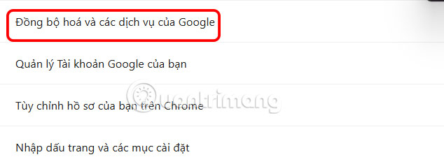 Đồng bộ hóa dịch vụ Google trên Chrome 