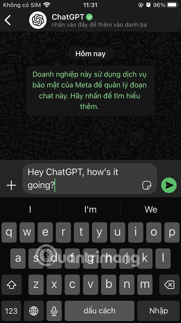 Messaging with ChatGPT on WhatsApp