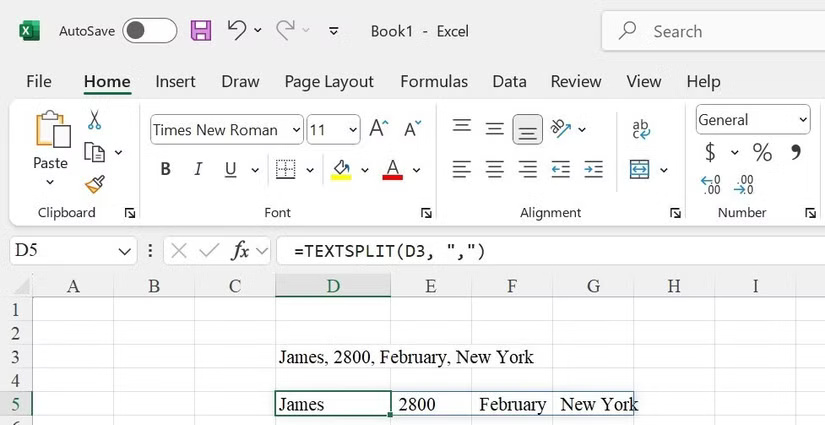 Split different types of text from a specific cell into multiple cells in Microsoft Excel.