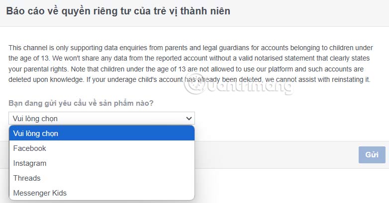 Child data rights request