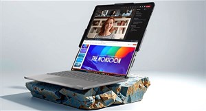 Lộ hình ảnh mẫu laptop màn hình cuộn đầu tiên của Lenovo