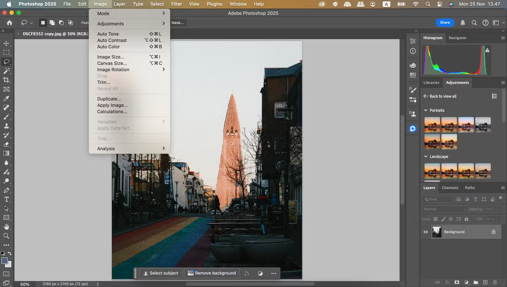 Resize images in Photoshop