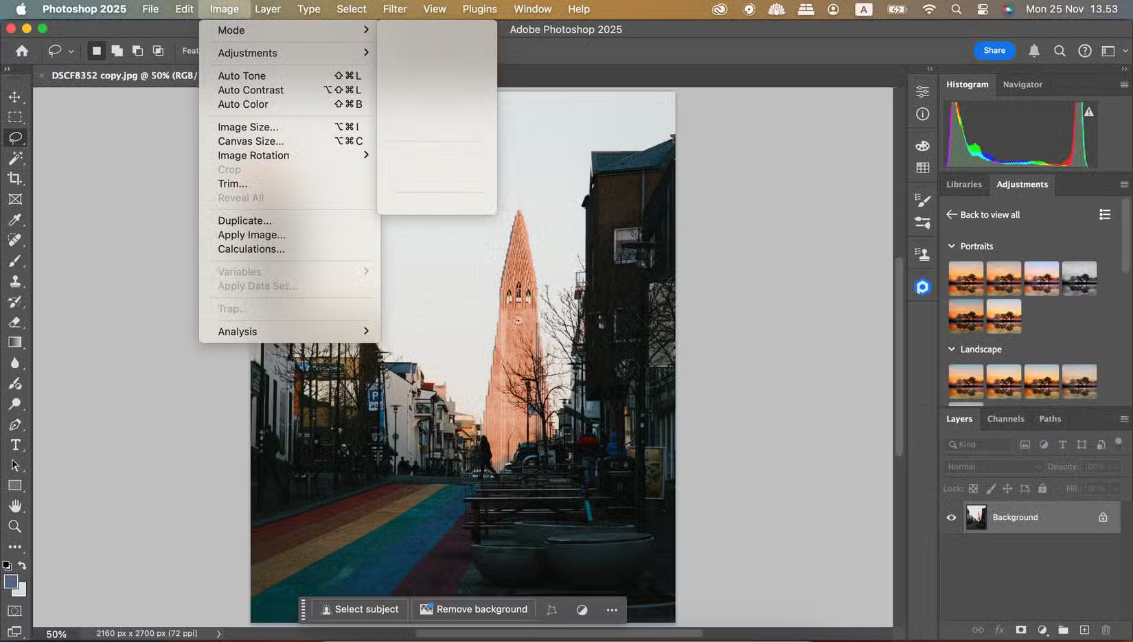 Change the color mode in Adobe Photoshop to RGB