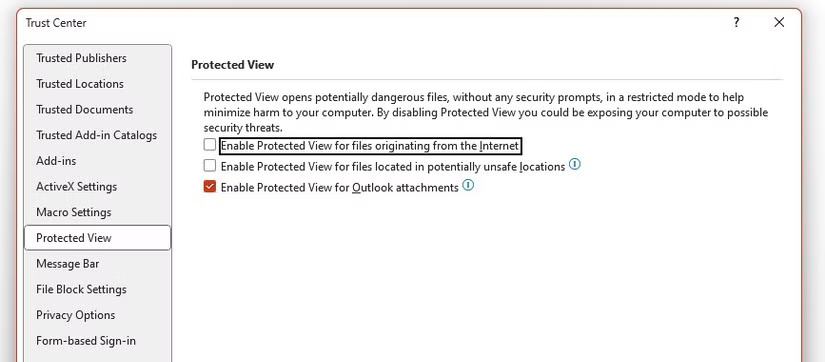 Install Protected View in Microsoft PowerPoint Trust Center