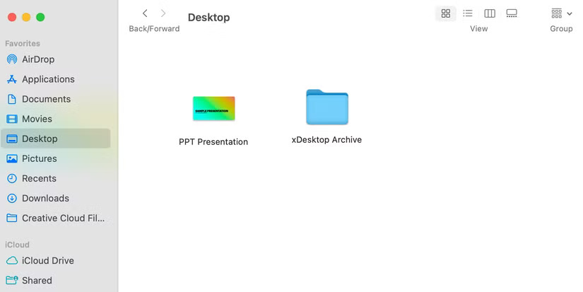 Save the .ppt presentation file locally on the desktop