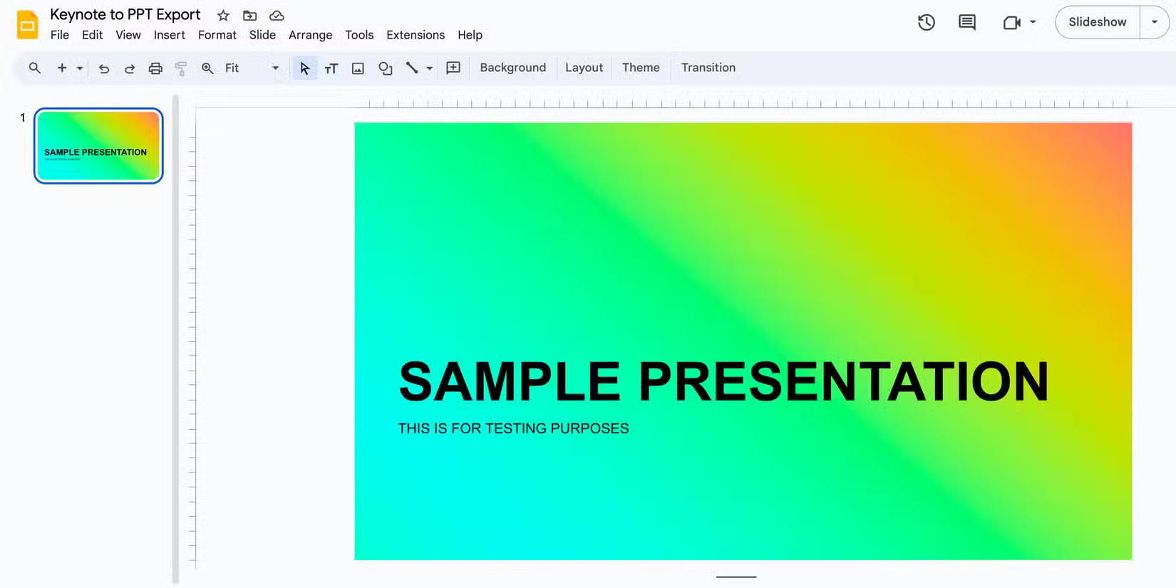 Google Slides imports PowerPoint files