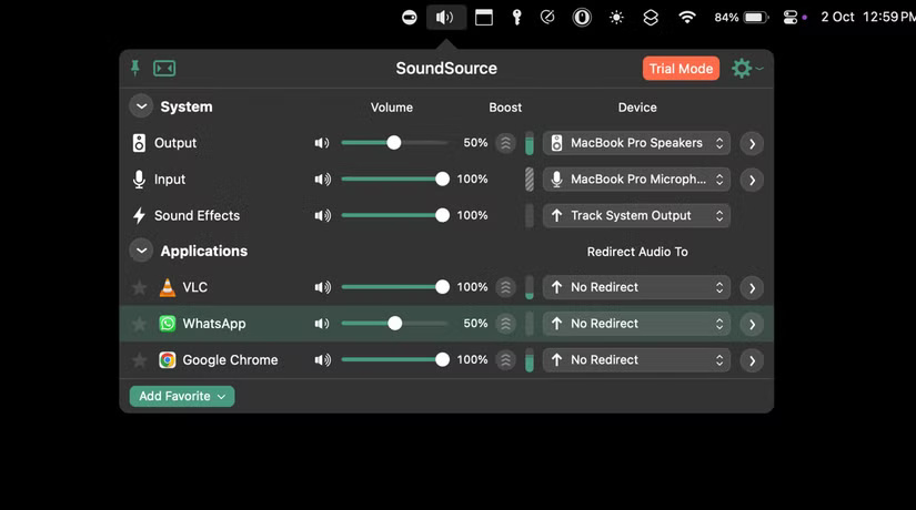 SoundSource volume control feature