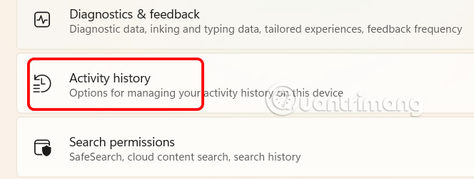 Windows 11 activity history