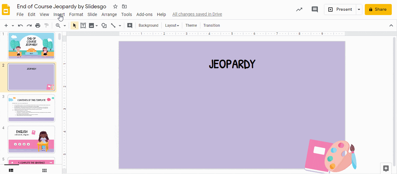 Tạo ma trận trong Google Slides
