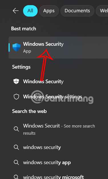 Tìm kiếm Windows Security