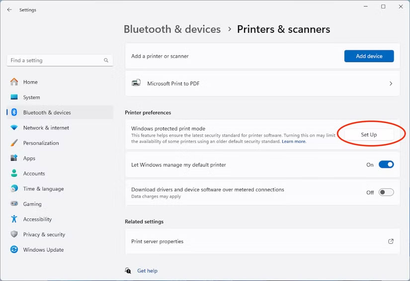 Turn on Windows Protected Print