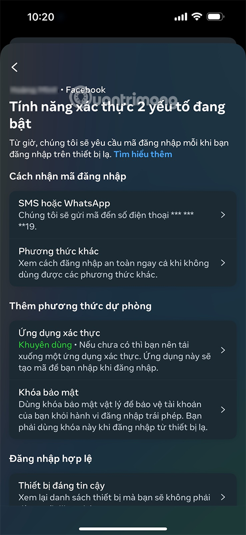 fb xác thực