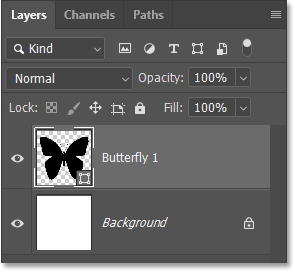 Bảng Layers của Photoshop hiển thị layer hình dạng mới.