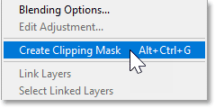 Chọn lệnh Create Clipping Mask.