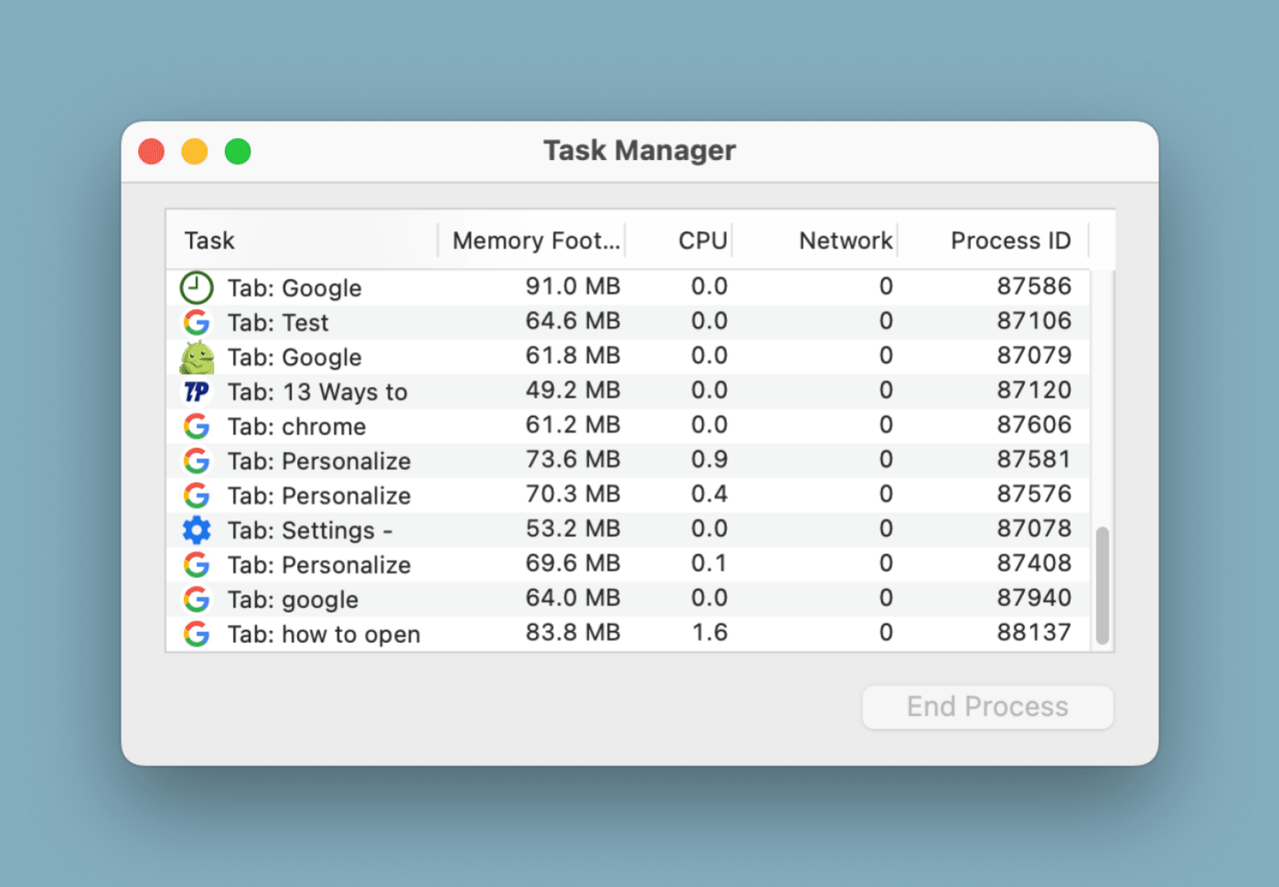 See and close the chrome memory tabs.