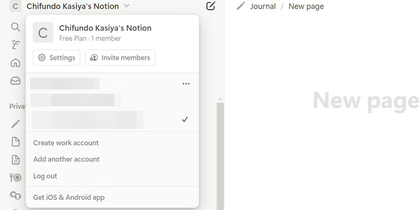 Open settings in Notion.