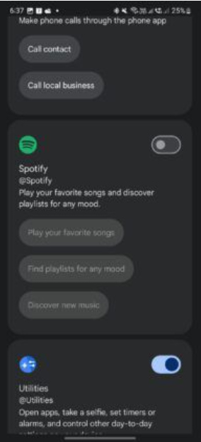 Activate the Spotify widget on Gemini