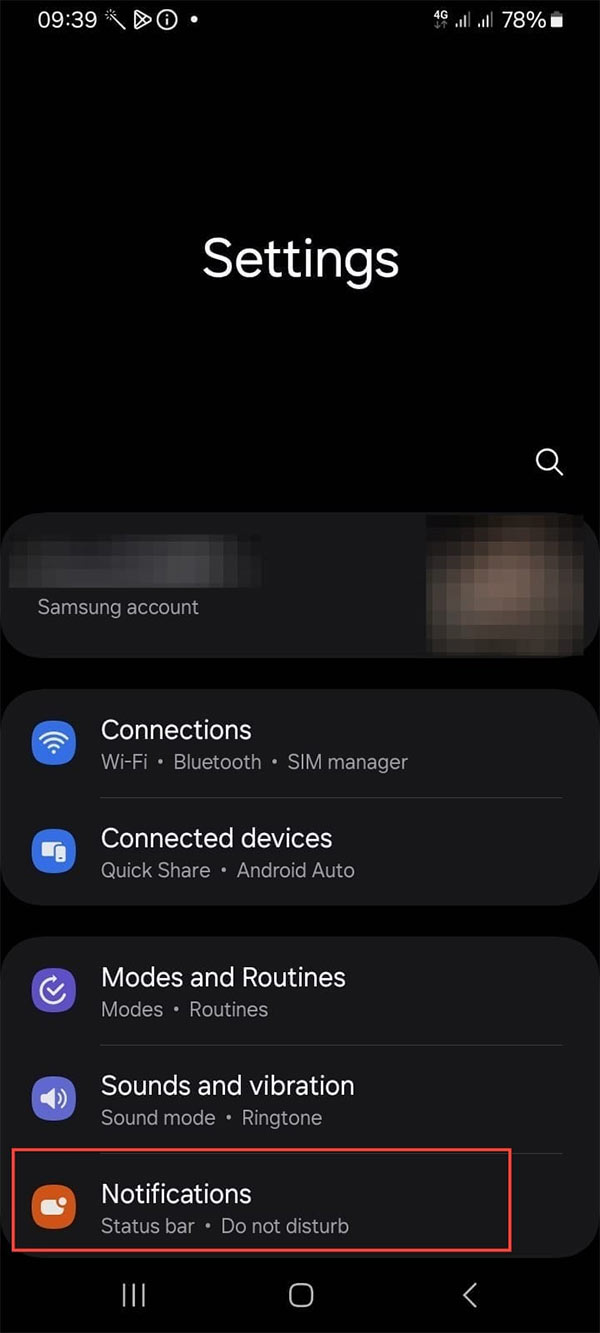 Adjust notifications on Android