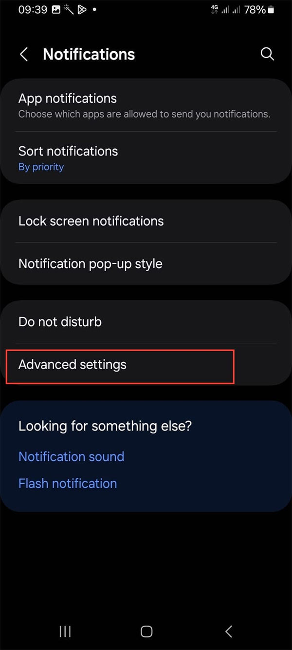 Advanced notification settings 