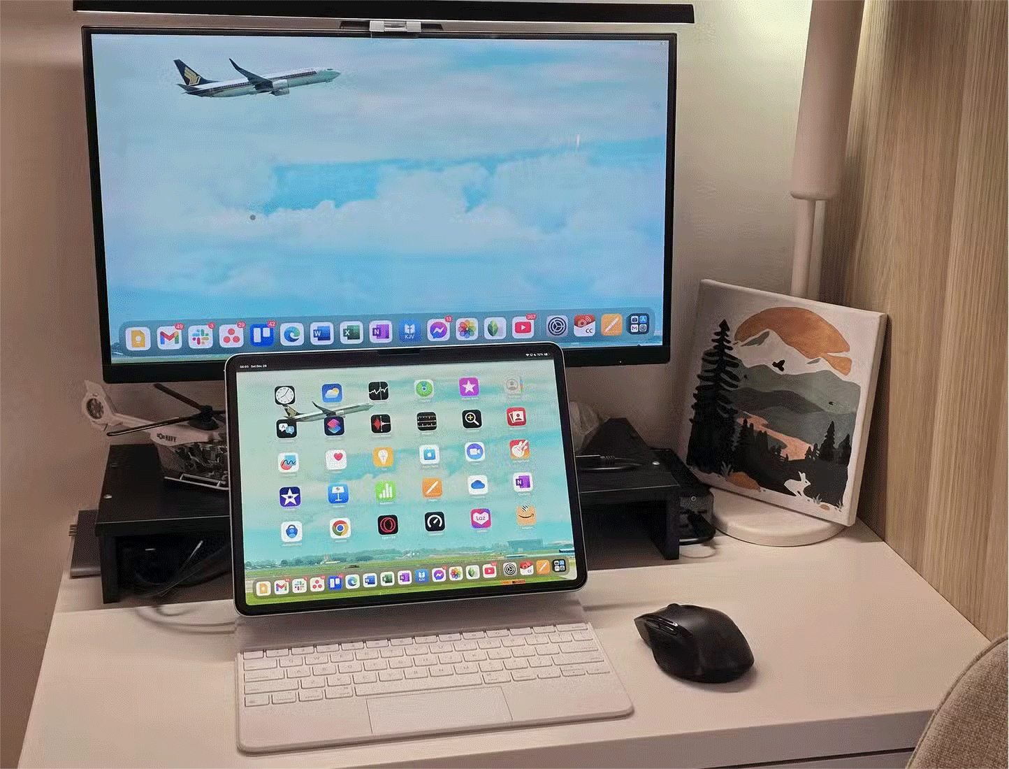 Use iPad Air with an external display and mouse connected via a hub