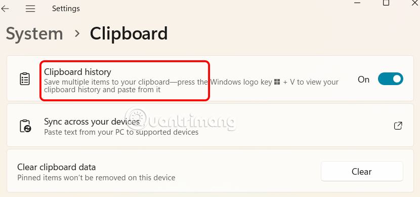 Windows 11 Clipboard History