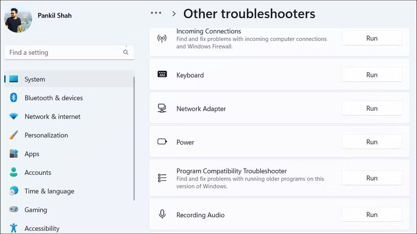 Power Troubleshooter on Windows