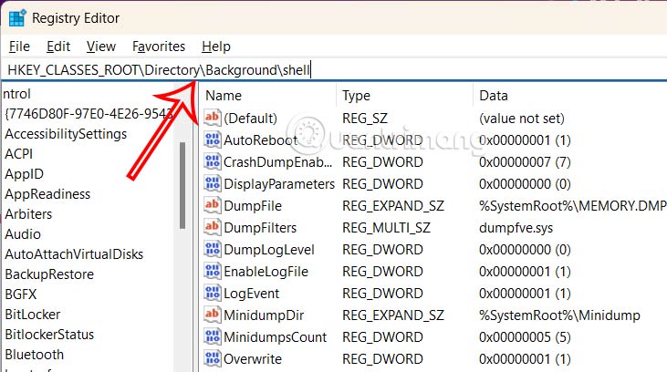 Truy cập đường dẫn Registry Editor 