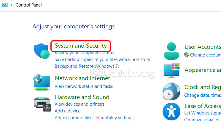 System and Security Windows 11