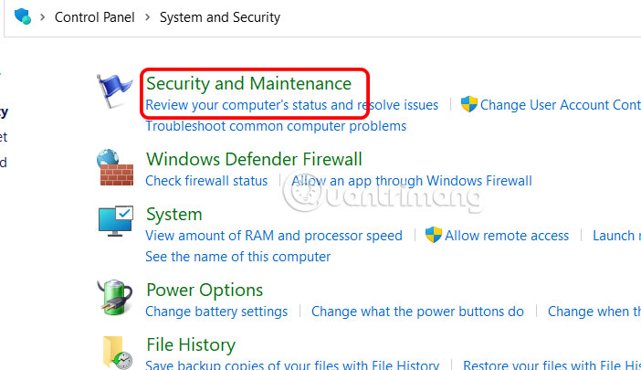 Security and Maintenance Windows 11