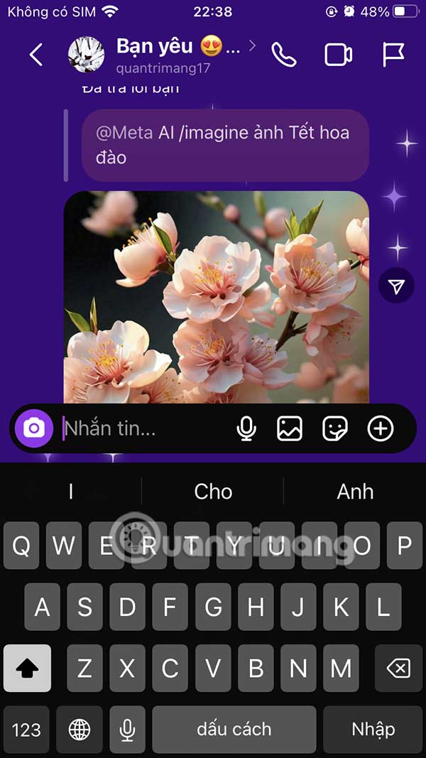 AI-generated photos in Instagram chat