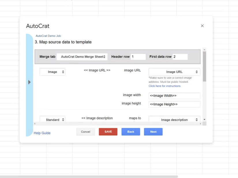 AutoCrat provides data in templates