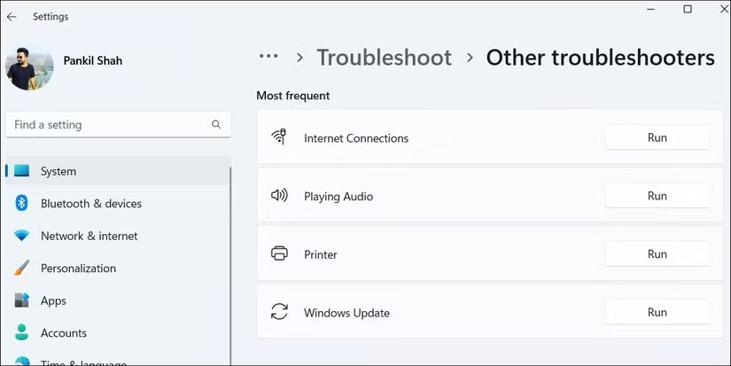 Run Printer Troubleshooter