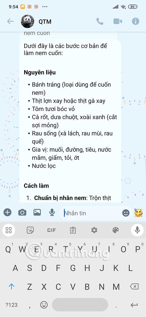 Nội dung trả lời