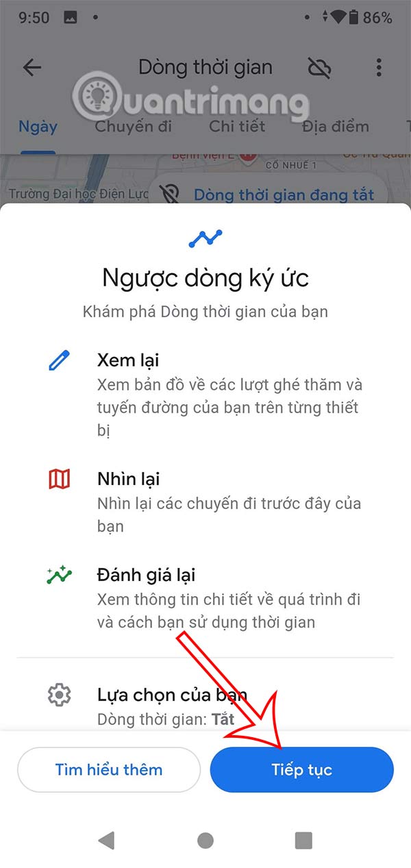 Dòng thời gian Google Maps