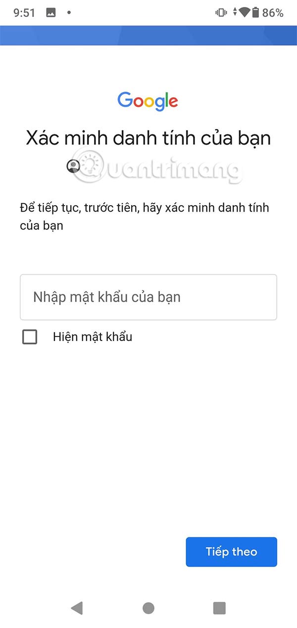 Mật khẩu Google Maps
