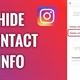 Cách ẩn thông tin liên lạc trên Instagram