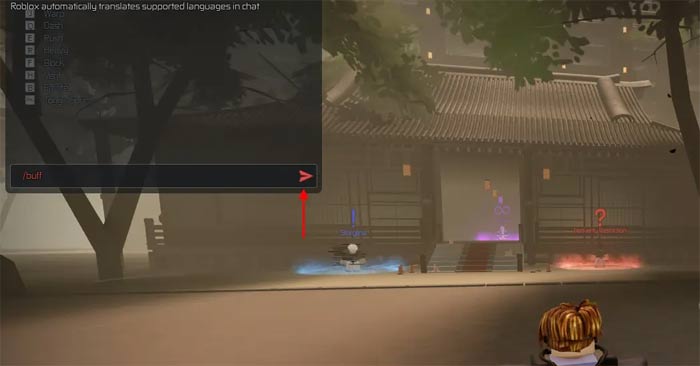 Cửa sổ nhập lệnh chơi Jujutsu Infinite