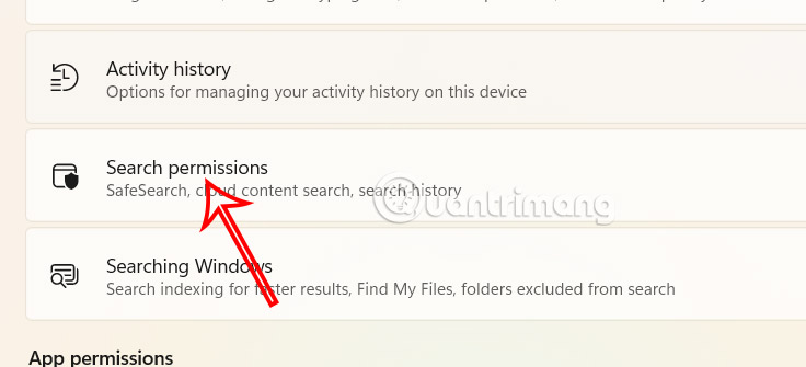 Search permissions Windows 11