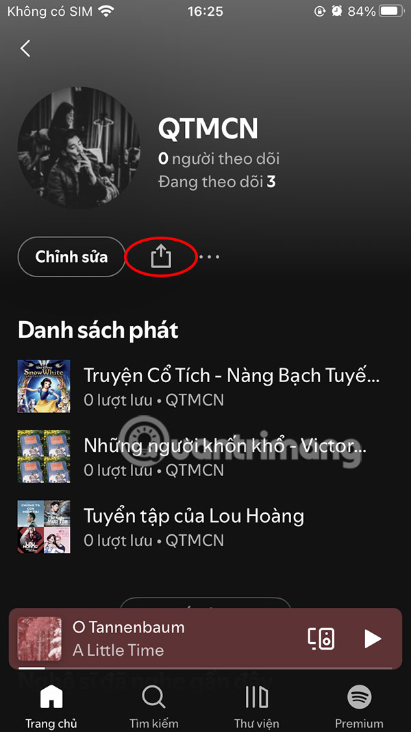 Chia sẻ hồ sơ Spotify