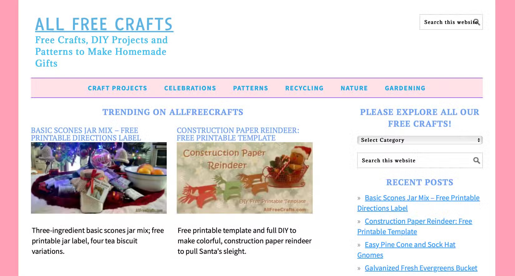 Home of All Free Crafts with handmade products