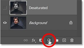 Click the New Fill or Adjustment Layer icon in Photoshop's Layers panel